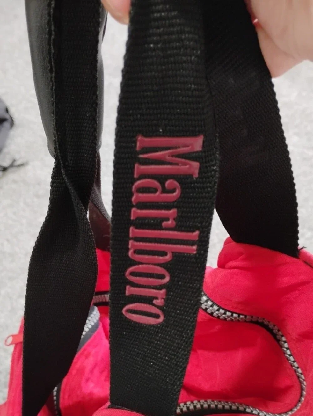 Marlboro Red and Black Duffel Sling Bag